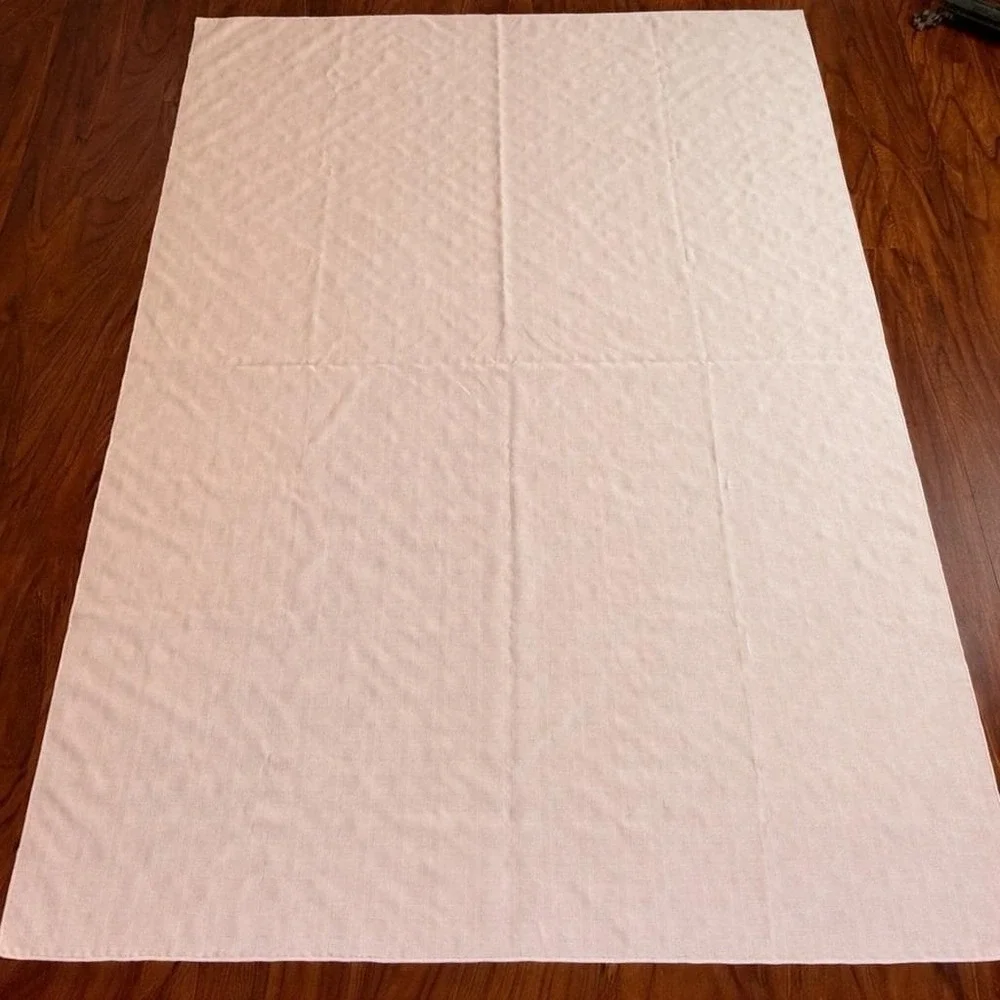 VTG Pink Waffle‎ Weave Tablecloth 59x81 Textured Square Pattern Cottagecore